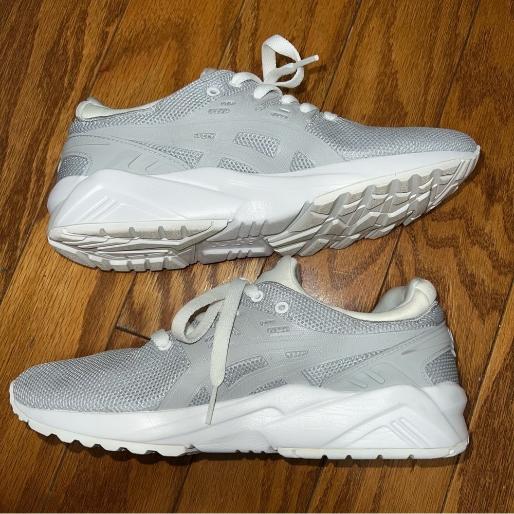 Asics Soft Gray Gel-Kayano Trainer Evo Fashion Athletic Sneakers Size 7.5 - Picture 10 of 15